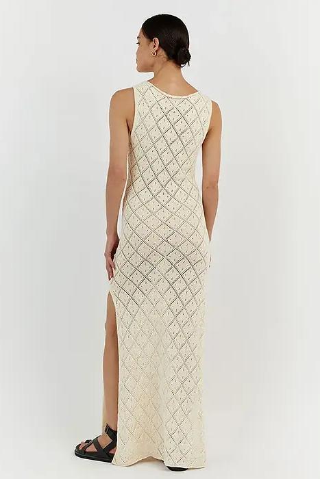 Lynn Knit Slit Maxi-Length Dress