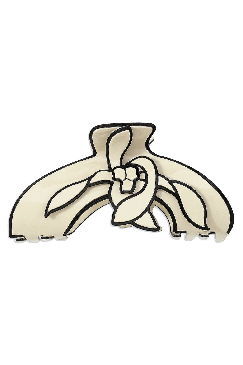 Modern Magnolia Flower Contrast Line Art Hair Claw