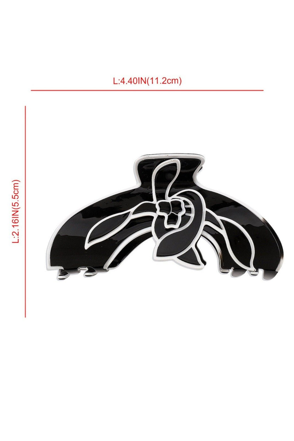 Modern Magnolia Flower Contrast Line Art Hair Claw
