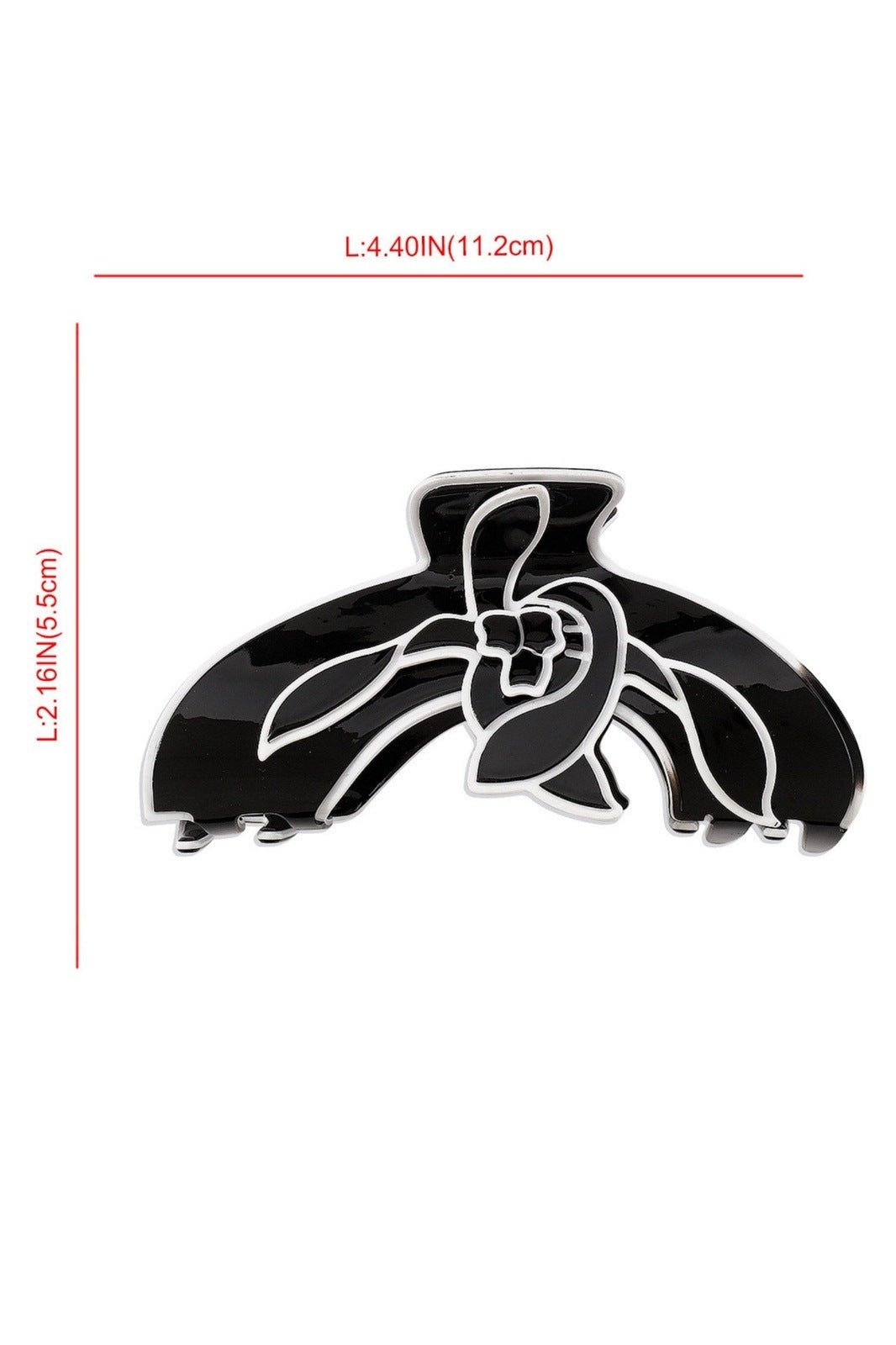 Modern Magnolia Flower Contrast Line Art Hair Claw