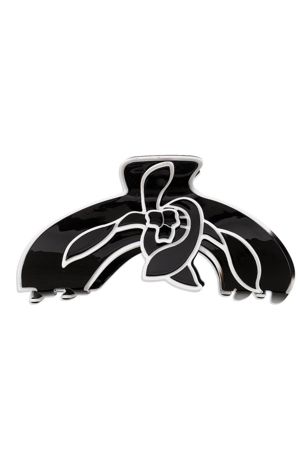 Modern Magnolia Flower Contrast Line Art Hair Claw