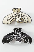 Modern Magnolia Flower Contrast Line Art Hair Claw