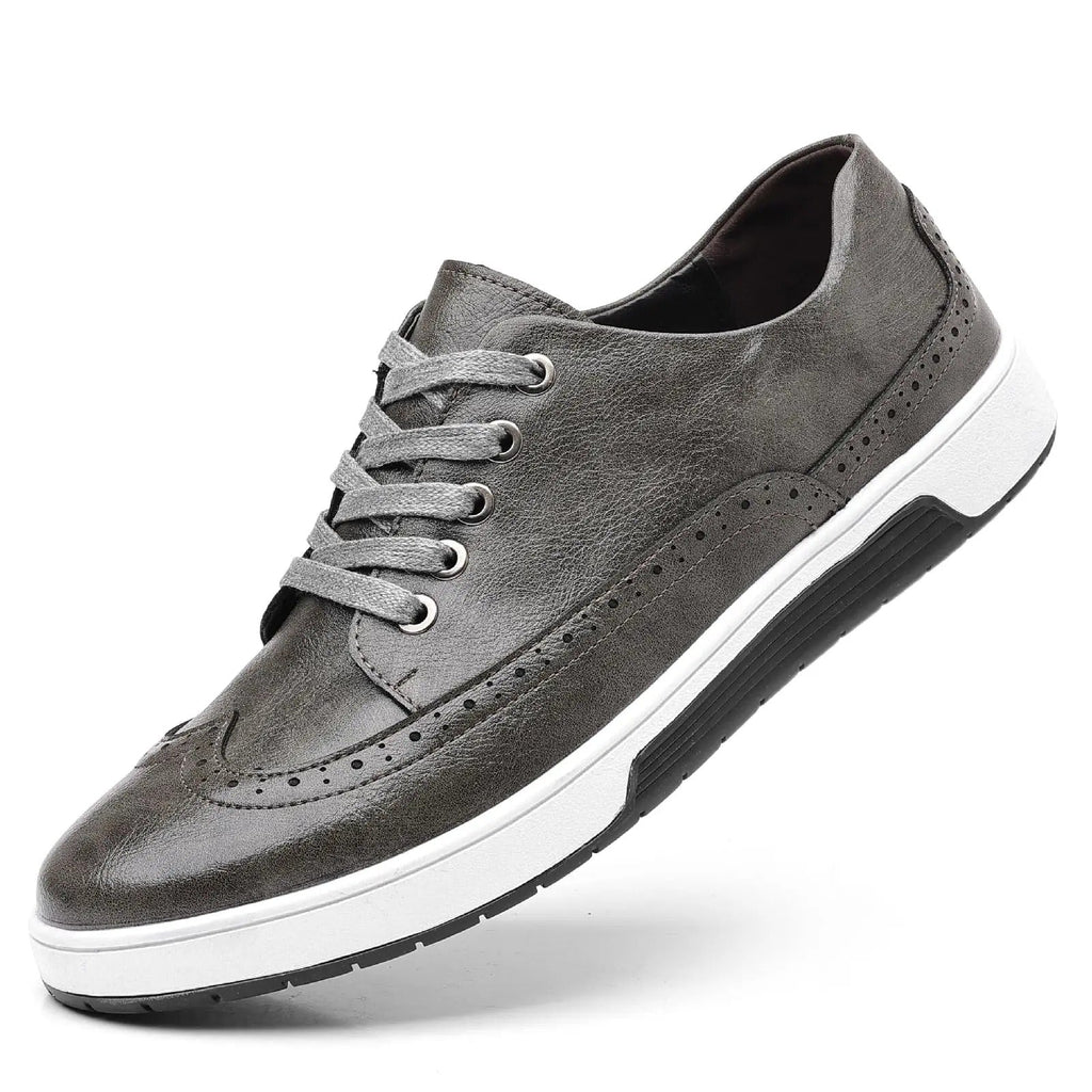 Leather-Look Brogue Shoes with Cushioned Sole
