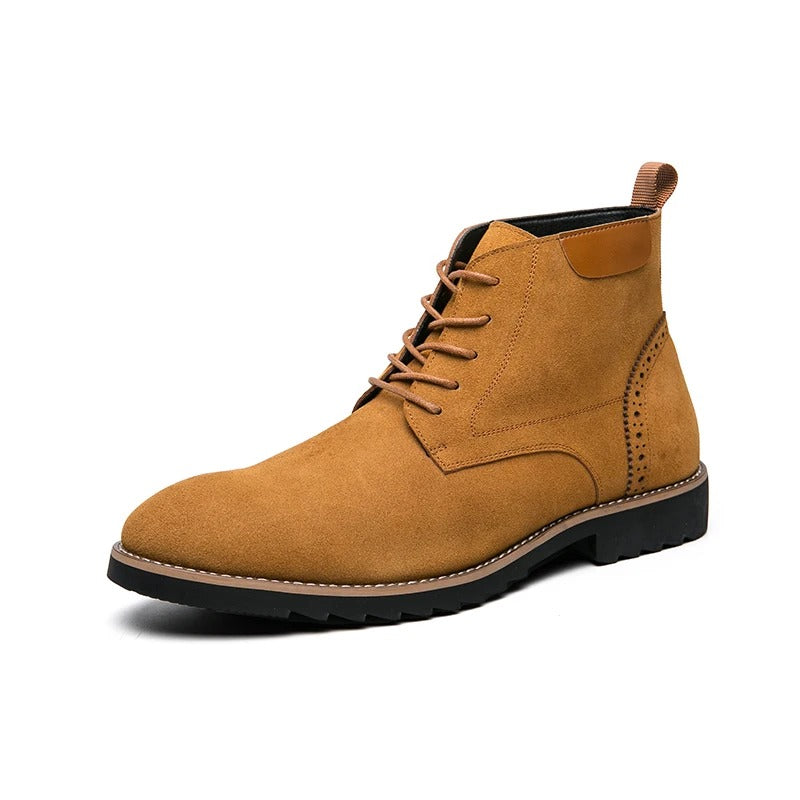 Suede Boots with Rubber Sole