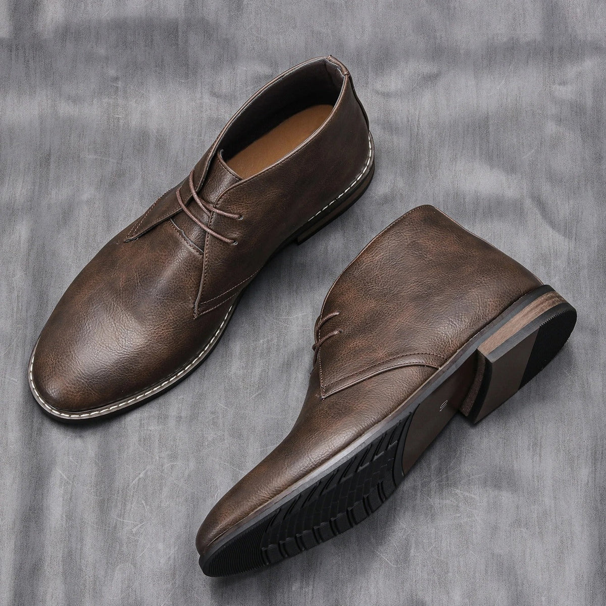 Cowhide Leather Boots with Breathable Upper