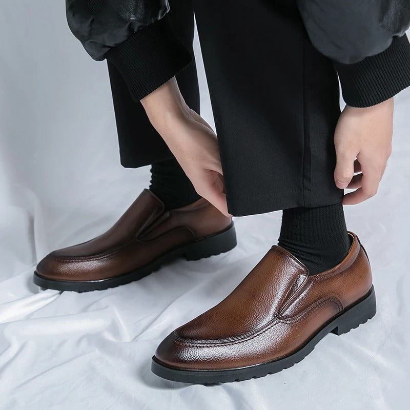 Loafers with Pebbled Texture