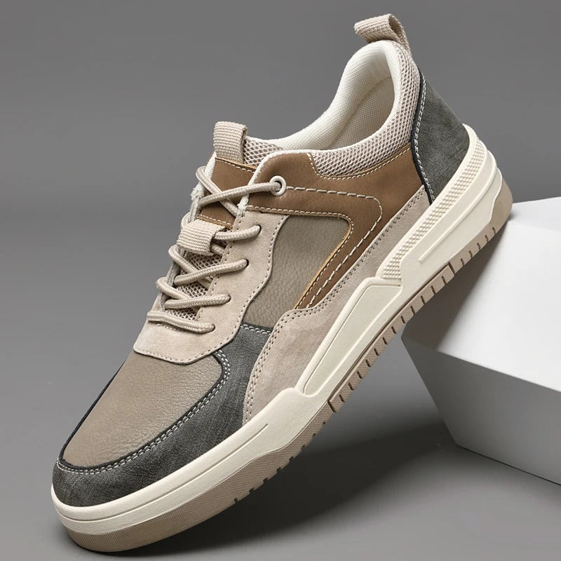 Leather Sneakers with Cushioned Sole