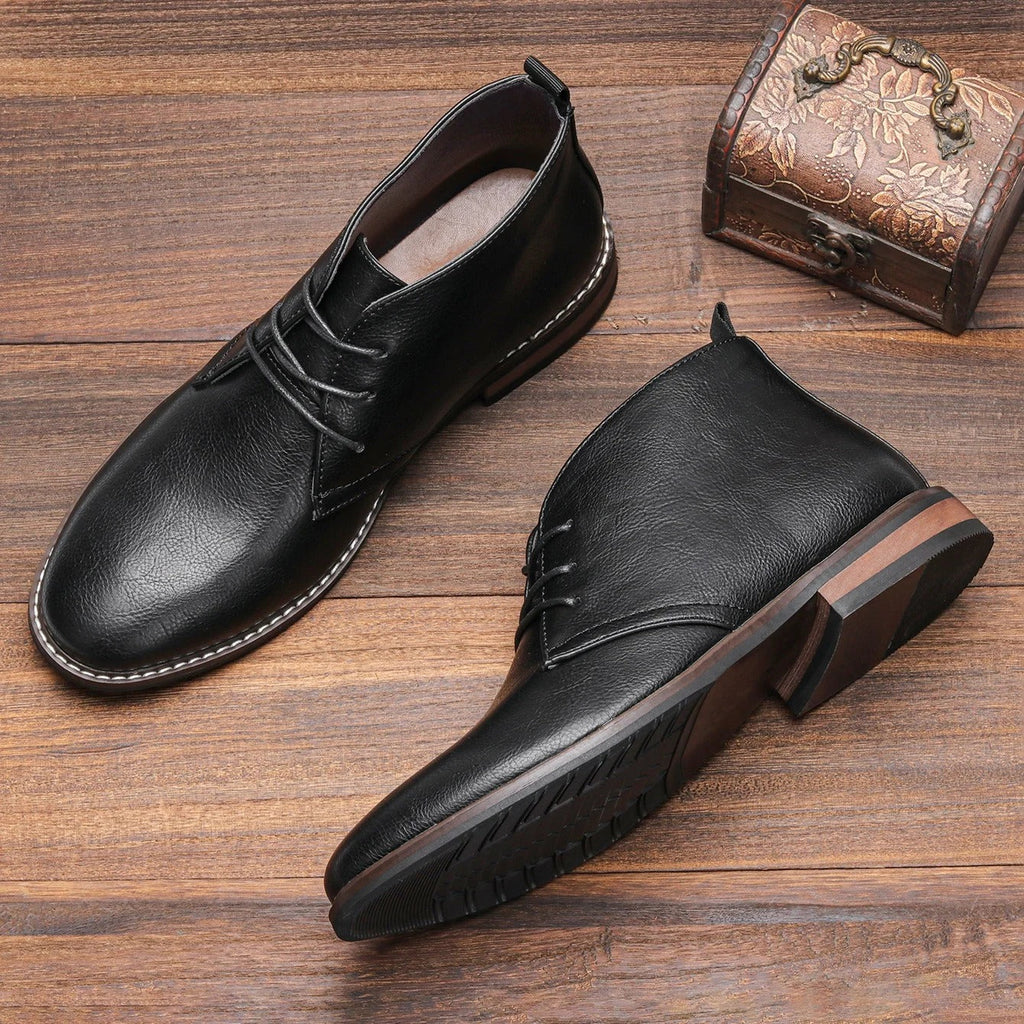Chukka Boots with Pebbled Texture