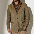 Suede Sweater with Button Front
