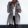 Stylish Faux Leather Jacket with Faux Fur Collar