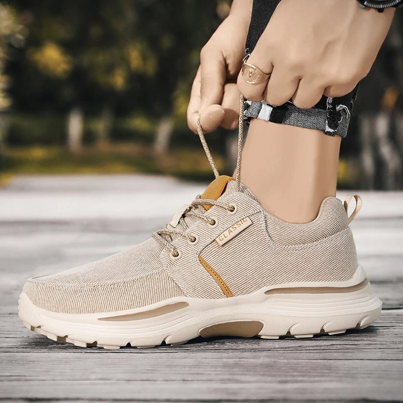 Canvas Sneakers with Moc-Toe Stitching