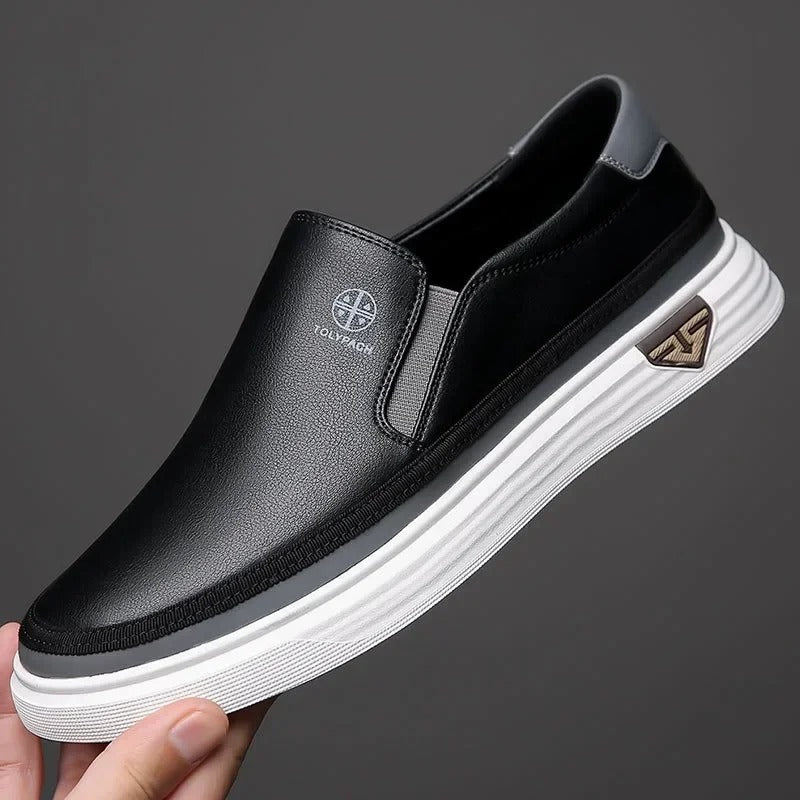 Full-Grain Leather Slip-On Shoes with Smooth Finish