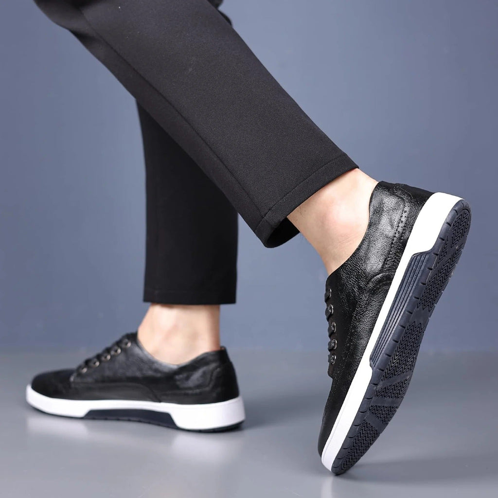 Leather-Look Brogue Shoes with Cushioned Sole
