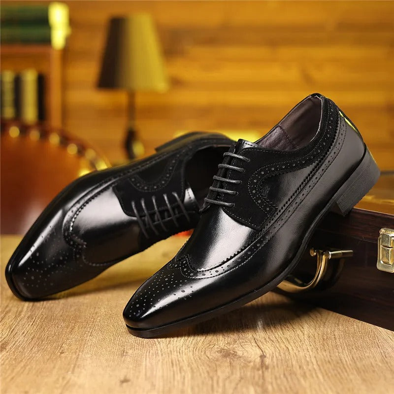 Refined Polished Leather Oxford Shoes
