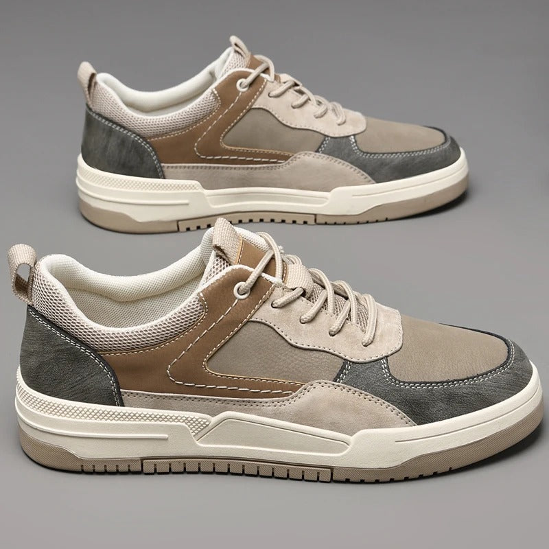 Leather Sneakers with Cushioned Sole