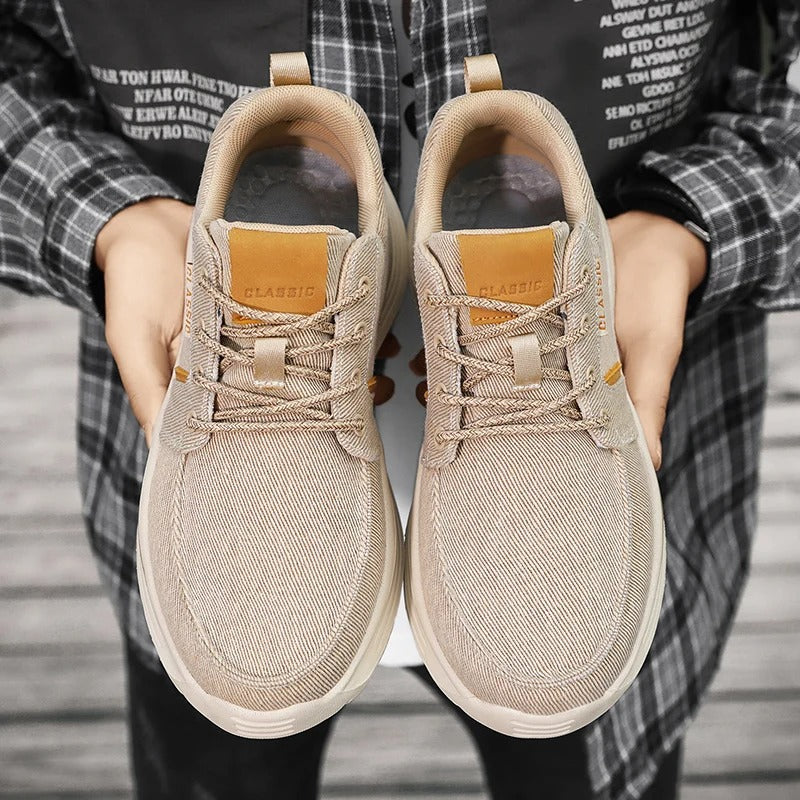 Canvas Sneakers with Moc-Toe Stitching