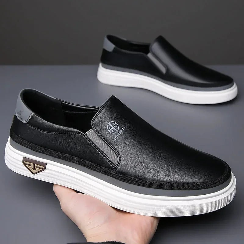 Full-Grain Leather Slip-On Shoes with Smooth Finish