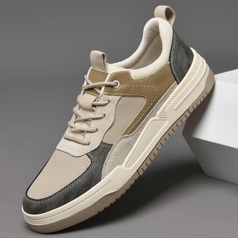 Leather Sneakers with Cushioned Sole