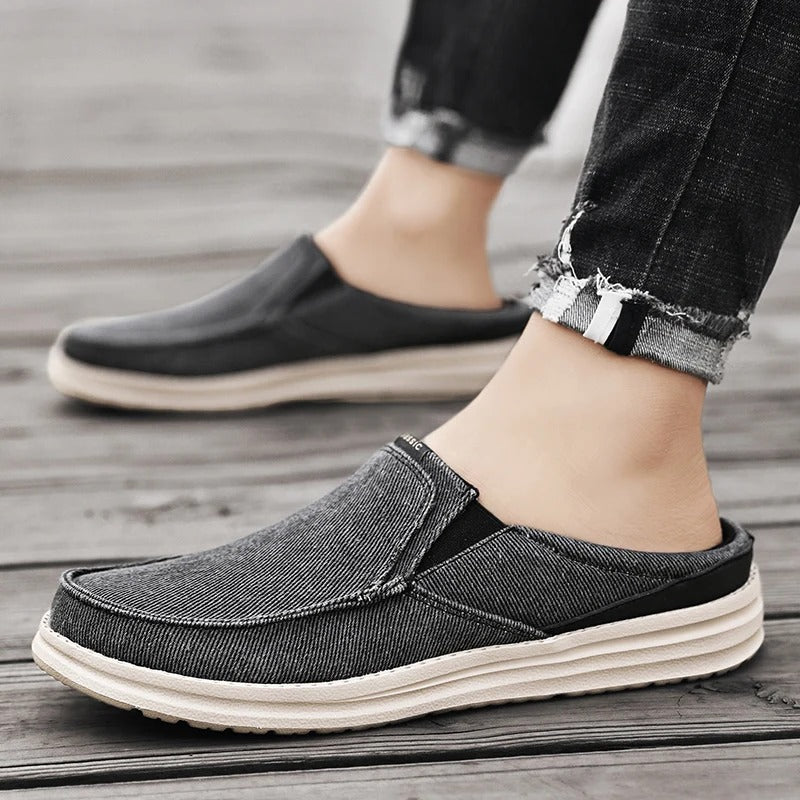 Canvas Mules with Cushioned Sole