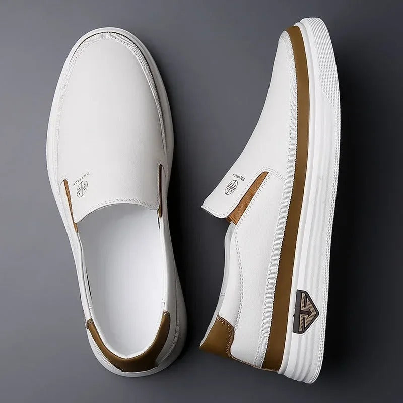 Full-Grain Leather Slip-On Shoes with Smooth Finish