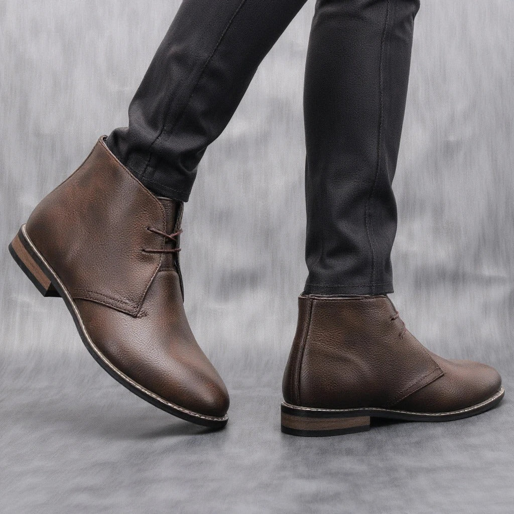 Cowhide Leather Boots with Breathable Upper