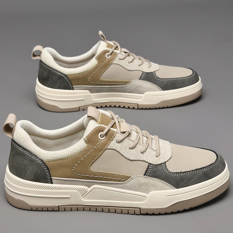 Leather Sneakers with Cushioned Sole