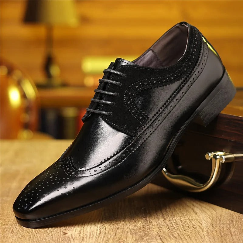 Refined Polished Leather Oxford Shoes