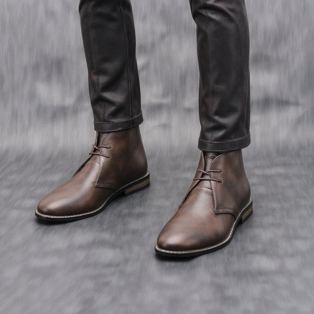 Cowhide Leather Boots with Breathable Upper