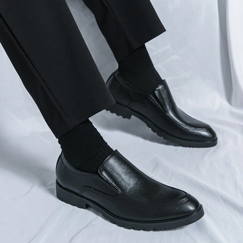 Loafers with Pebbled Texture