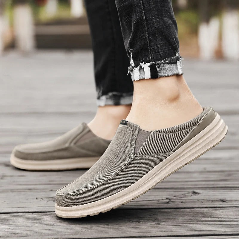 Canvas Mules with Cushioned Sole