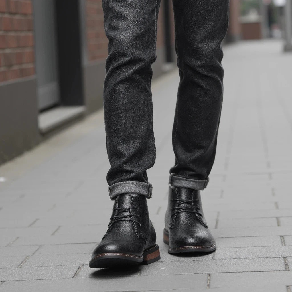 Chukka Boots with Pebbled Texture