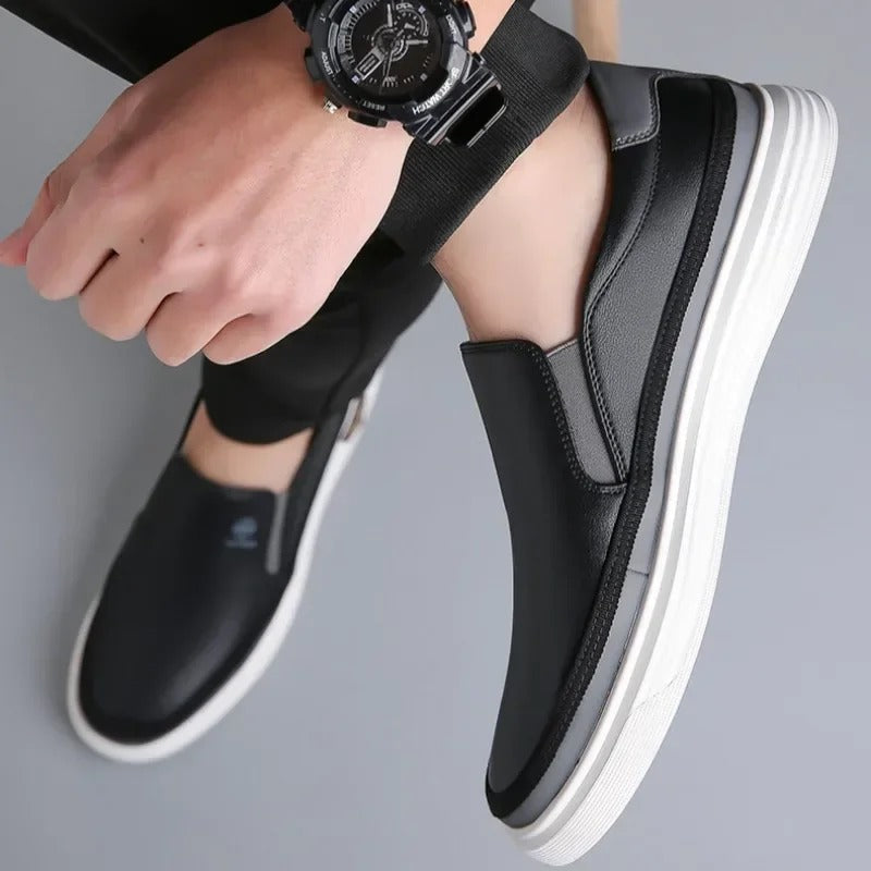 Full-Grain Leather Slip-On Shoes with Smooth Finish