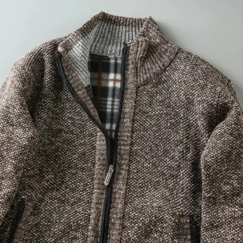 Fleece Jacket with Plaid