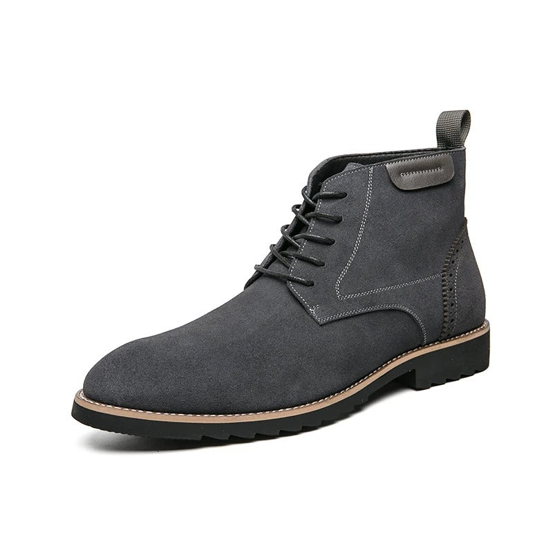 Suede Boots with Rubber Sole