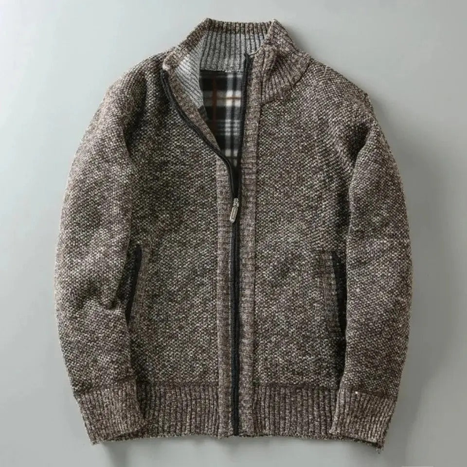 Fleece Jacket with Plaid