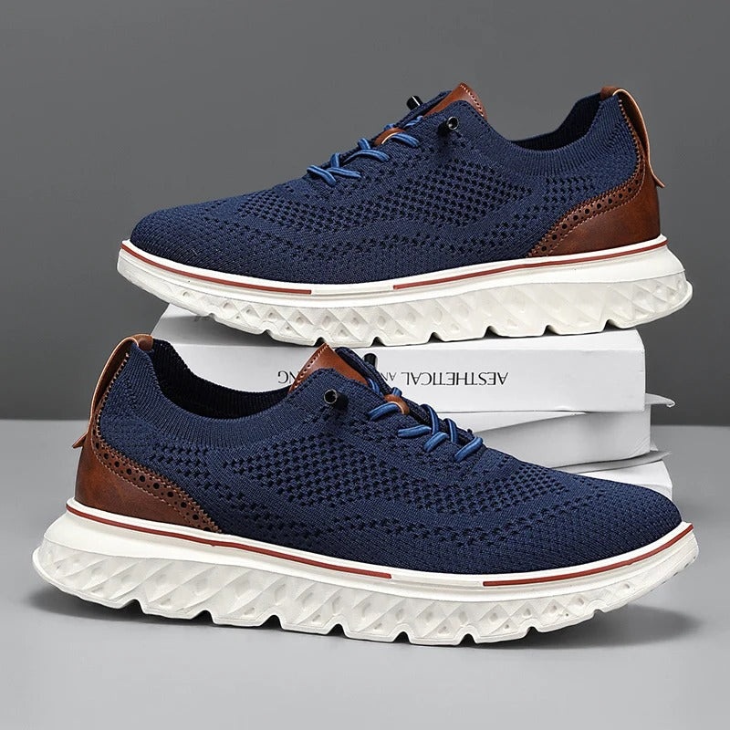 Knit Brogue Shoes with Lightweight Construction