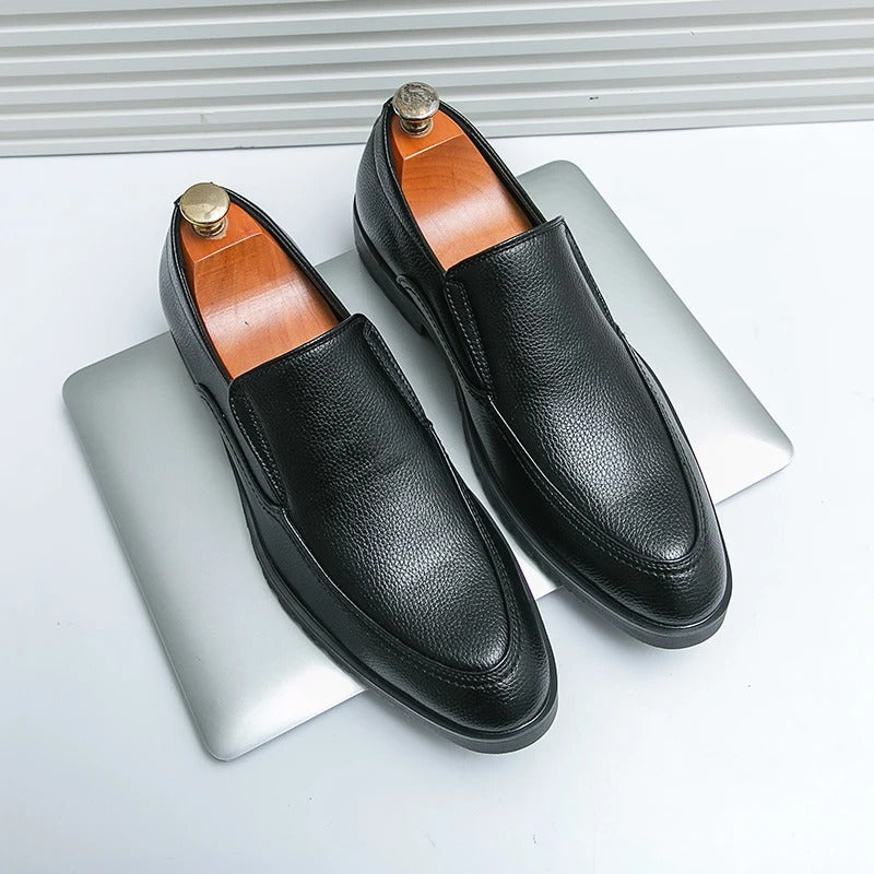 Loafers with Pebbled Texture