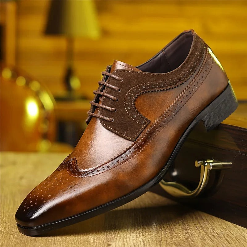Refined Polished Leather Oxford Shoes