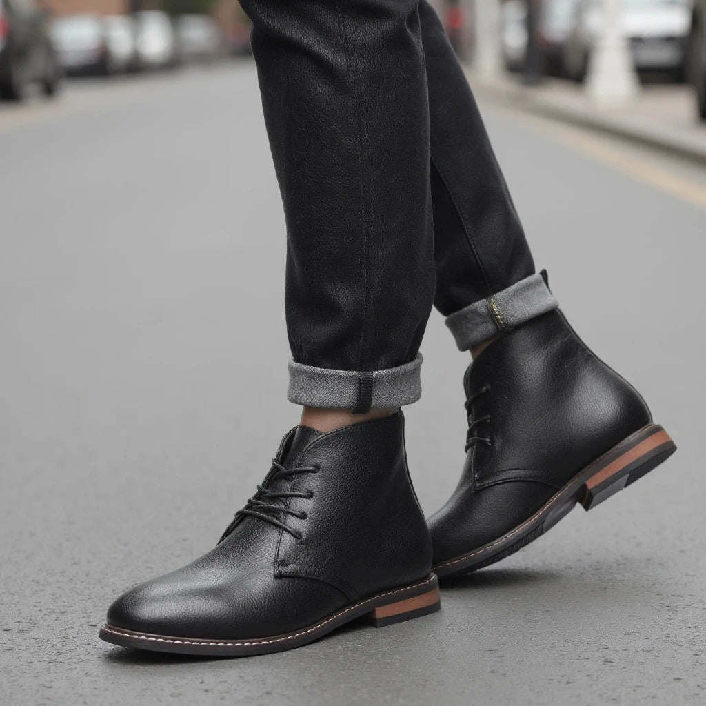 Chukka Boots with Pebbled Texture