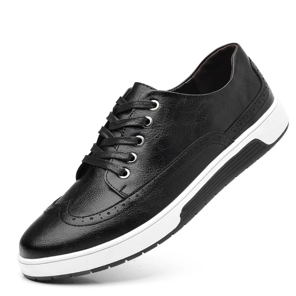 Leather-Look Brogue Shoes with Breathable Lining