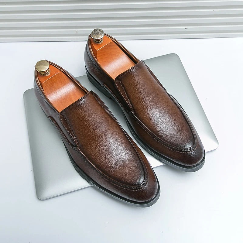Loafers with Pebbled Texture