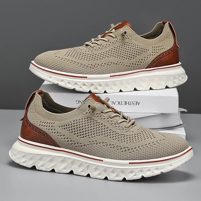 Knit Brogue Shoes with Lightweight Construction