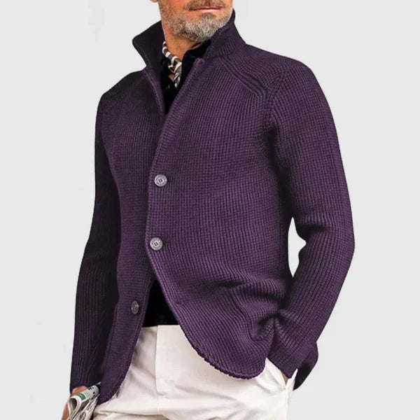 Knit Cardigan with Longline Cut
