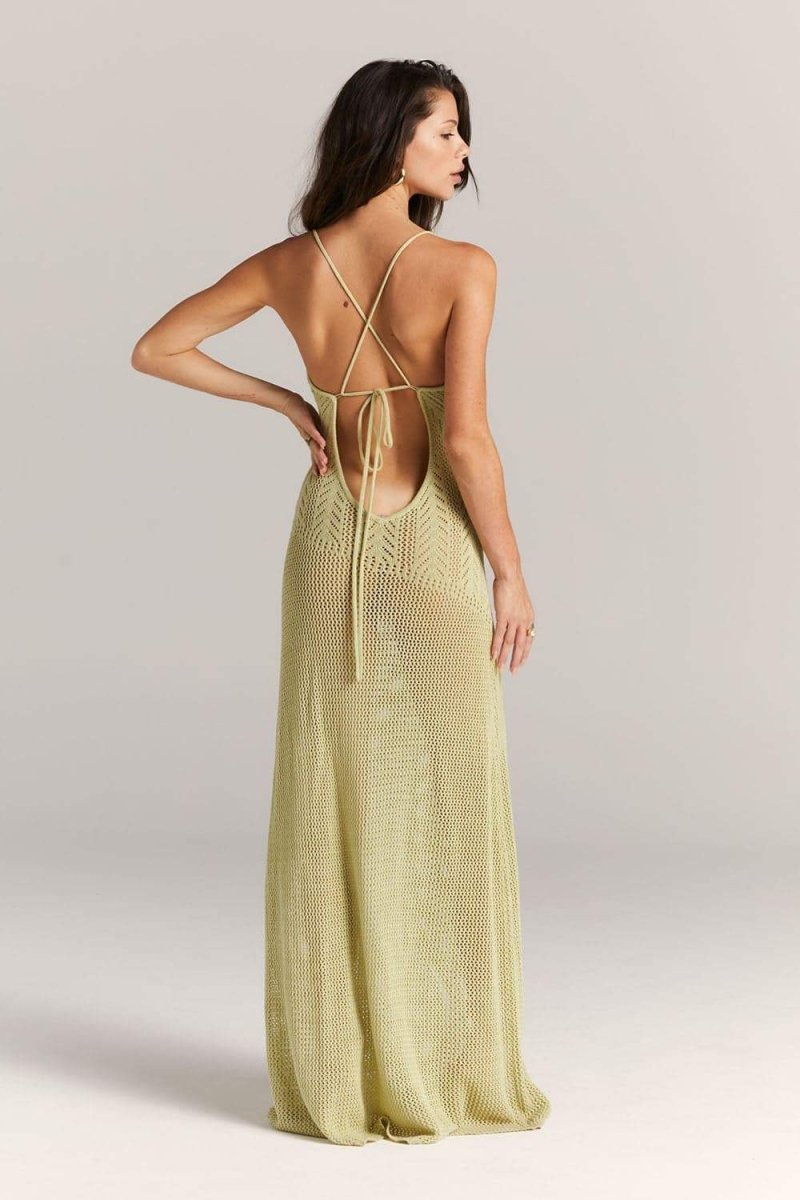 Marjorie Flower Cut-out Crochet Maxi-Length Dress