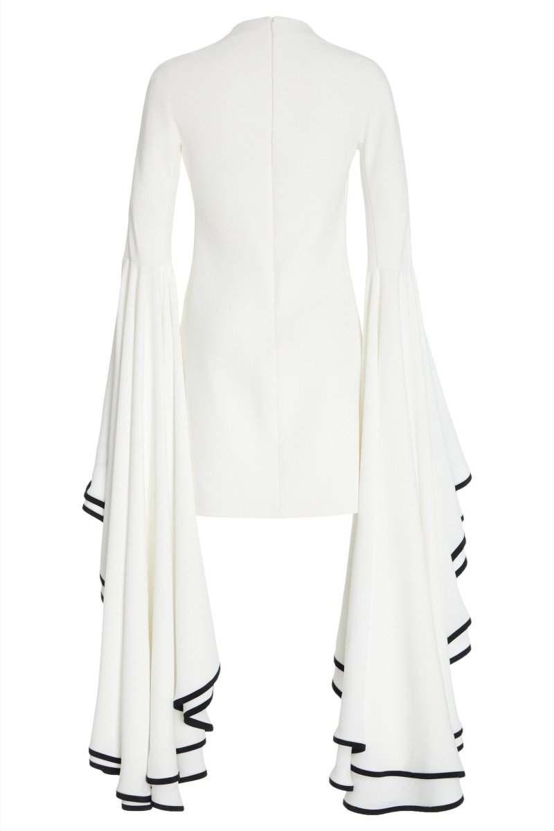 Maxine Contrast Ruffled Sleeve Mini-Length Dress