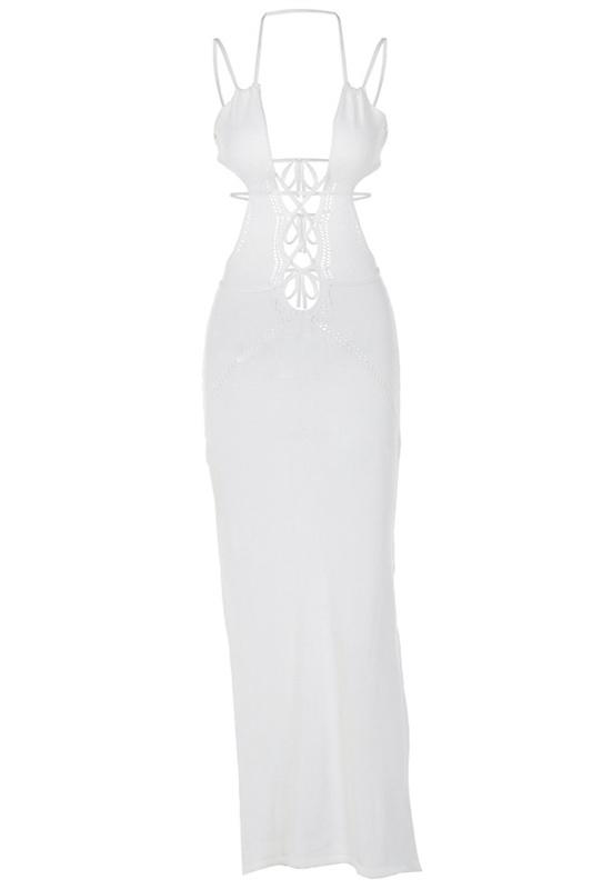 Megan Knitted Hollow Out Maxi-Length Dress
