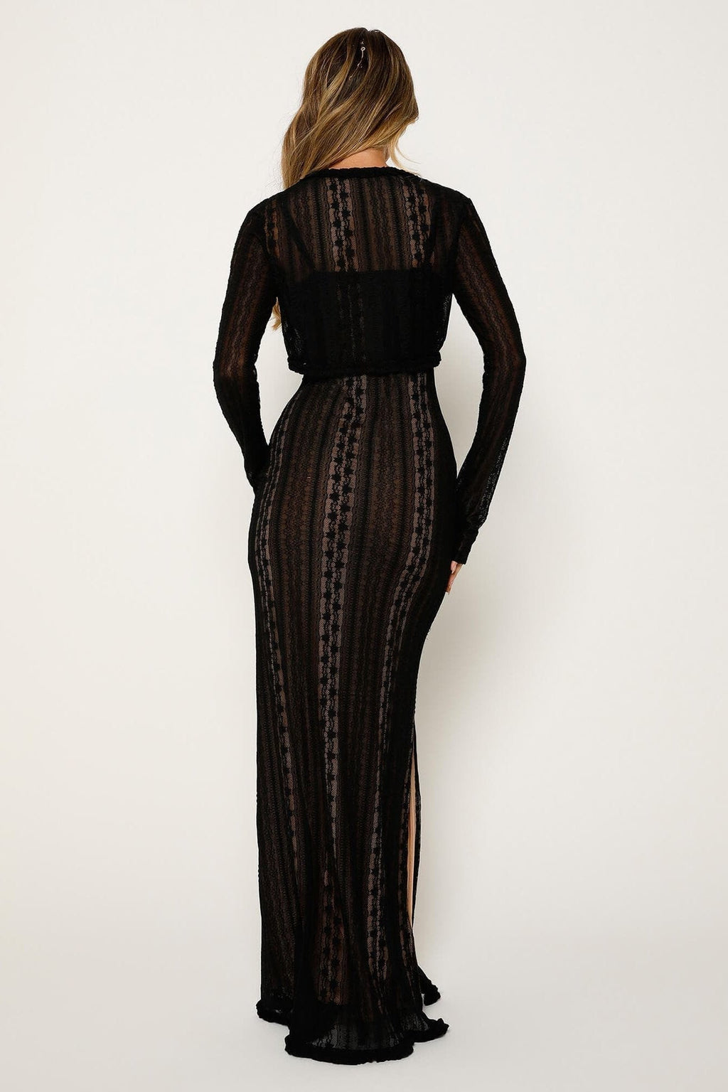 Coordinated Melinda V-Neck Lace Set
