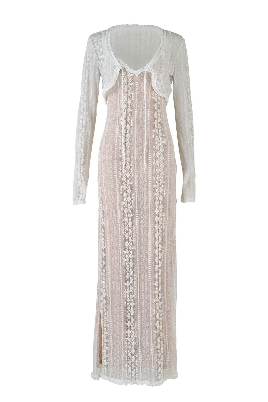 Coordinated Melinda V-Neck Lace Set