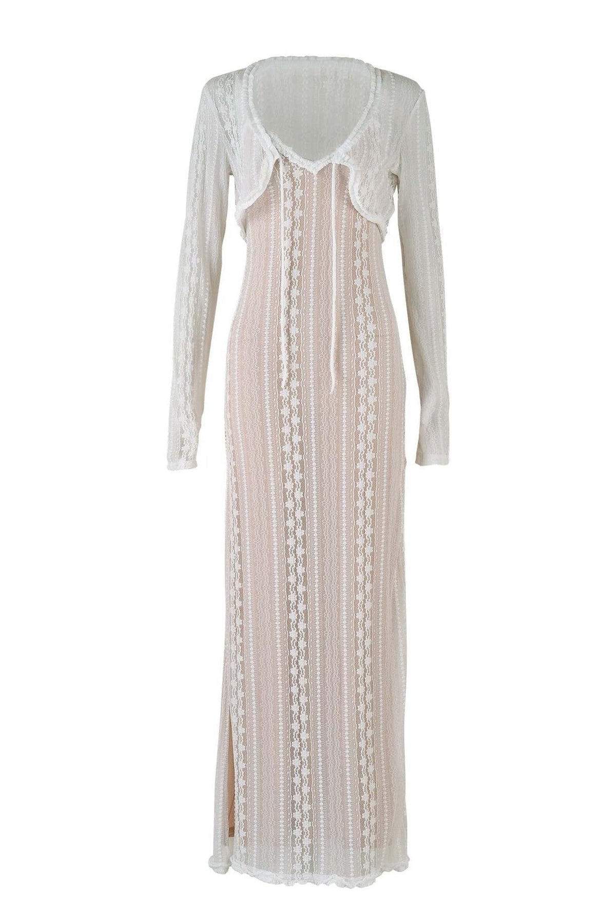 Coordinated Melinda V-Neck Lace Set