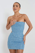 Coordinated Melissa Sequins Denim Skirt Set